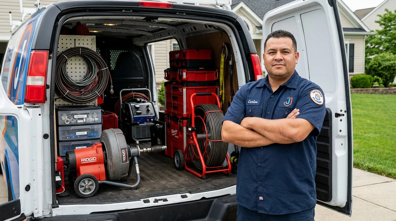 Professional drain cleaning equipment and Johns Plumbing LLC plumber in Staten Island